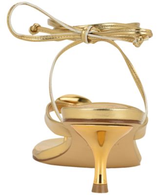 Women's Batty Ornamented Thong Tie-Up Kitten Heel Sandals