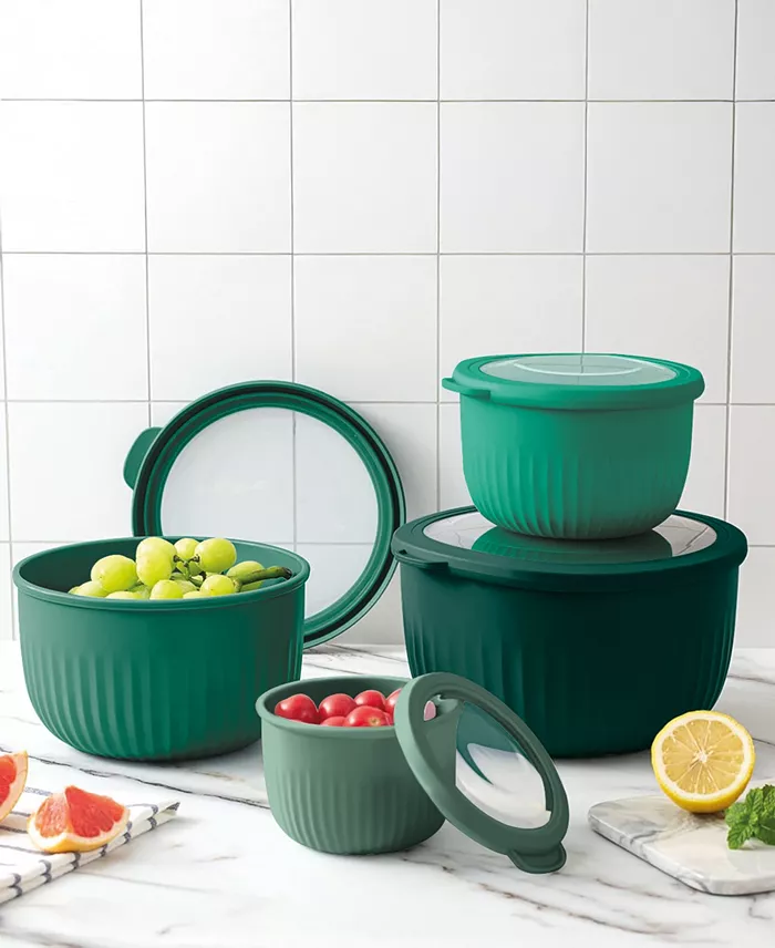 8-Piece Round Nesting Bowl Set with Lids