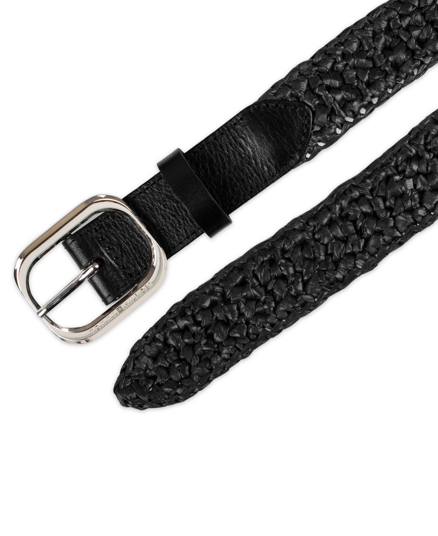 Женский ремень Tommy Hilfiger Fully Adjustable Casual Crocheted Belt, цвет: Чёрный — фото 4