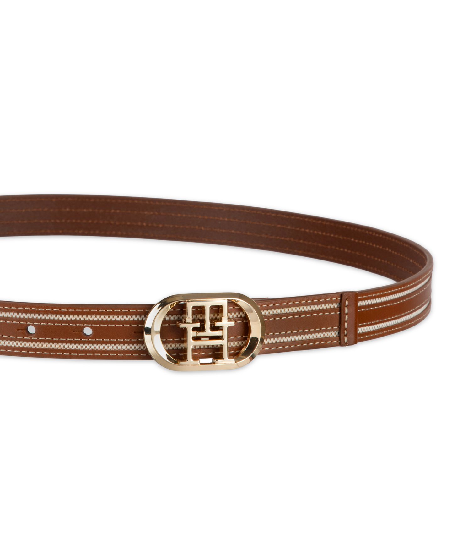 Женский ремень Tommy Hilfiger Monogram Plaque Buckle Casual, цвет: Коричневый — фото 4