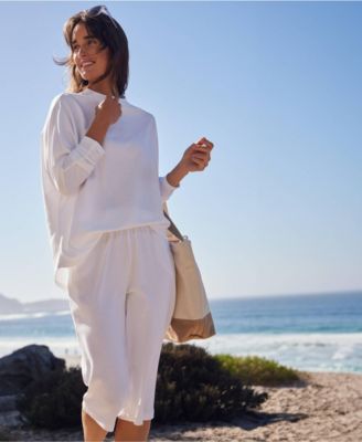 Women's Sport Knit High Rise Elastic Waist Capri Pants