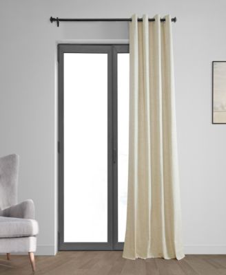 Natural Light Beige Grommet Thermal Cross Linen Weave Blackout Curtain