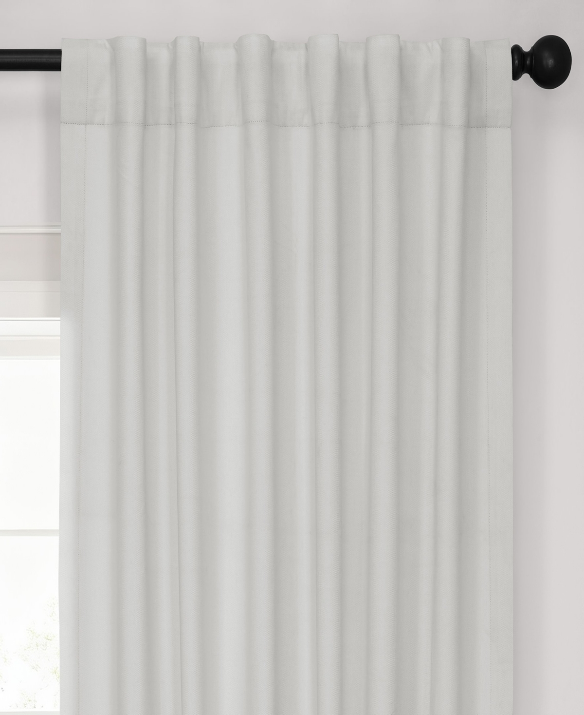 Half Price Drapes Off White Performance Linen Hotel Blackout Curtain