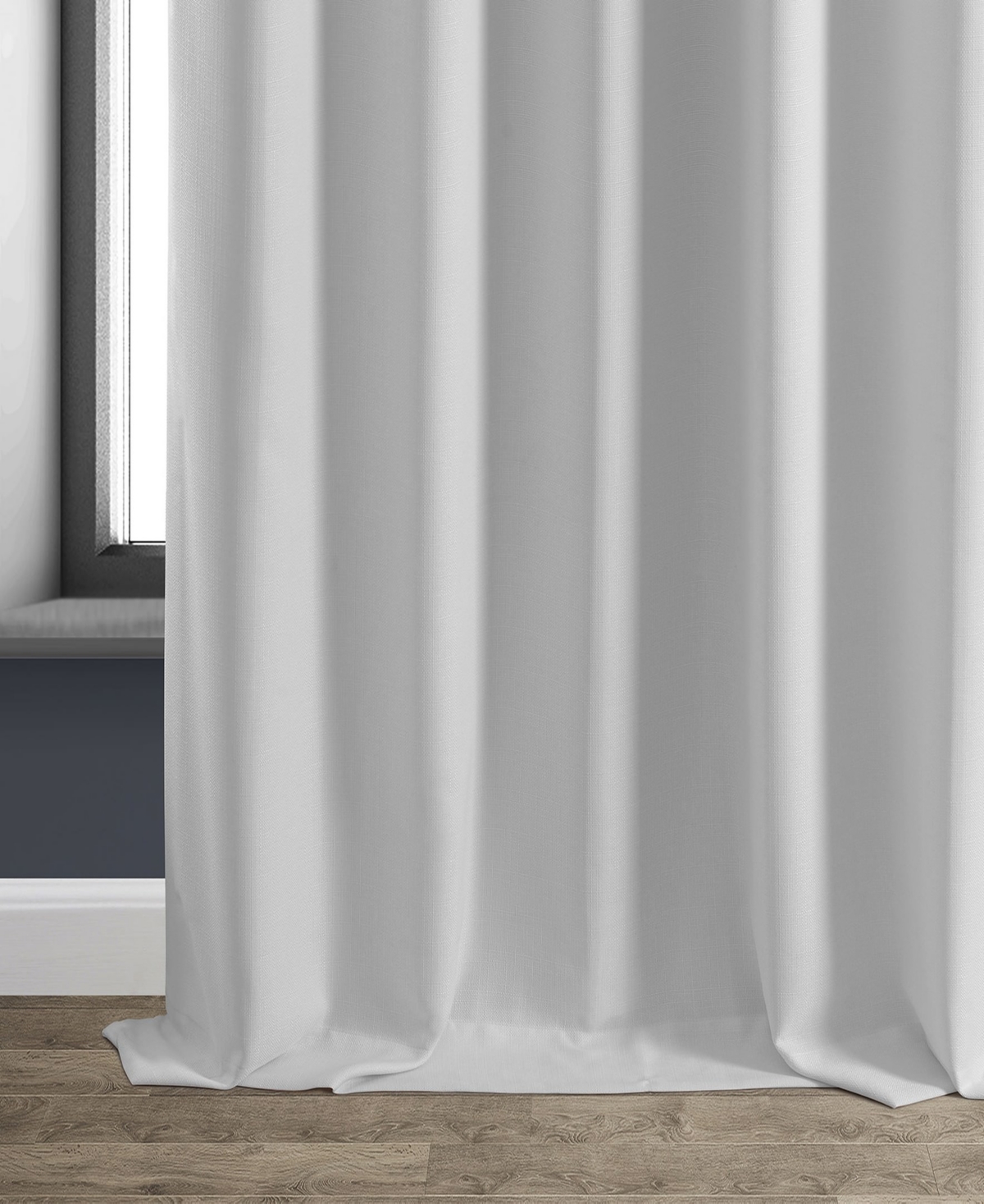 Half Price Drapes Mission White Faux Linen Hotel Blackout Curtain