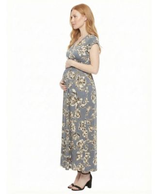 Women's and Plus Size Maternity V-Neck Maxi Dress