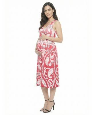Women's and Plus Size Maternity V-Neck Sleeveless Dress