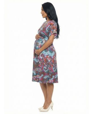 Women's and Plus Size Maternity V-Neck A-Line Dress