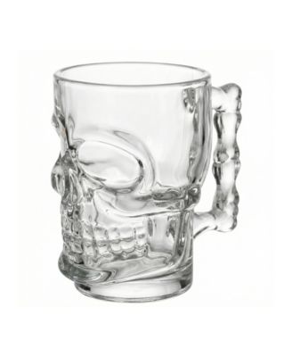 Set of 2 17.62 oz Skull Glass Mugs