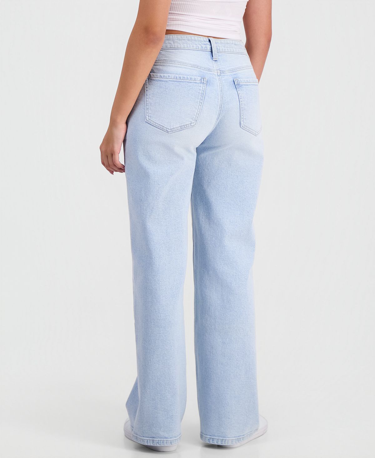 Celebrity Pink Juniors' Contrast-Waistband Wide-Leg Jeans view 8 — MAYCSS fashion products