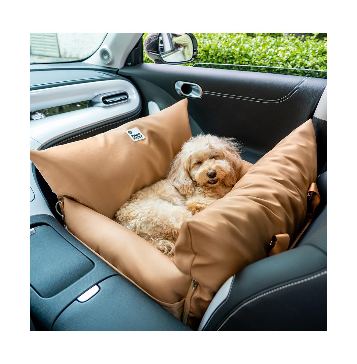 FunnyFuzzy First Class Waterproof Dog Car Double-Seat Bed