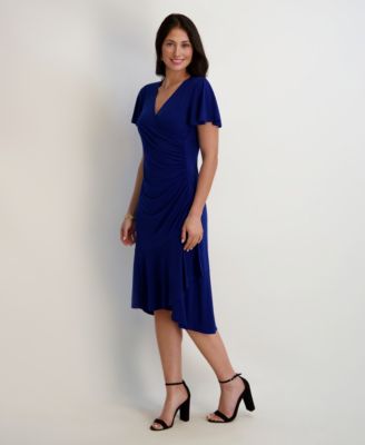 Flutter-Sleeve Midi Dress