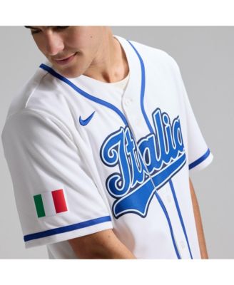 Men's White Italy Baseball 2026 World Baseball Classic Stadium Jersey