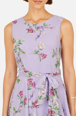 Women's Floral Print Midi Skater Dress