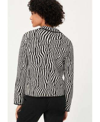 Women's Modern Zebra Knit Cardigan