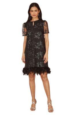 Women's Sequin Embellished Floral Tunic Dress