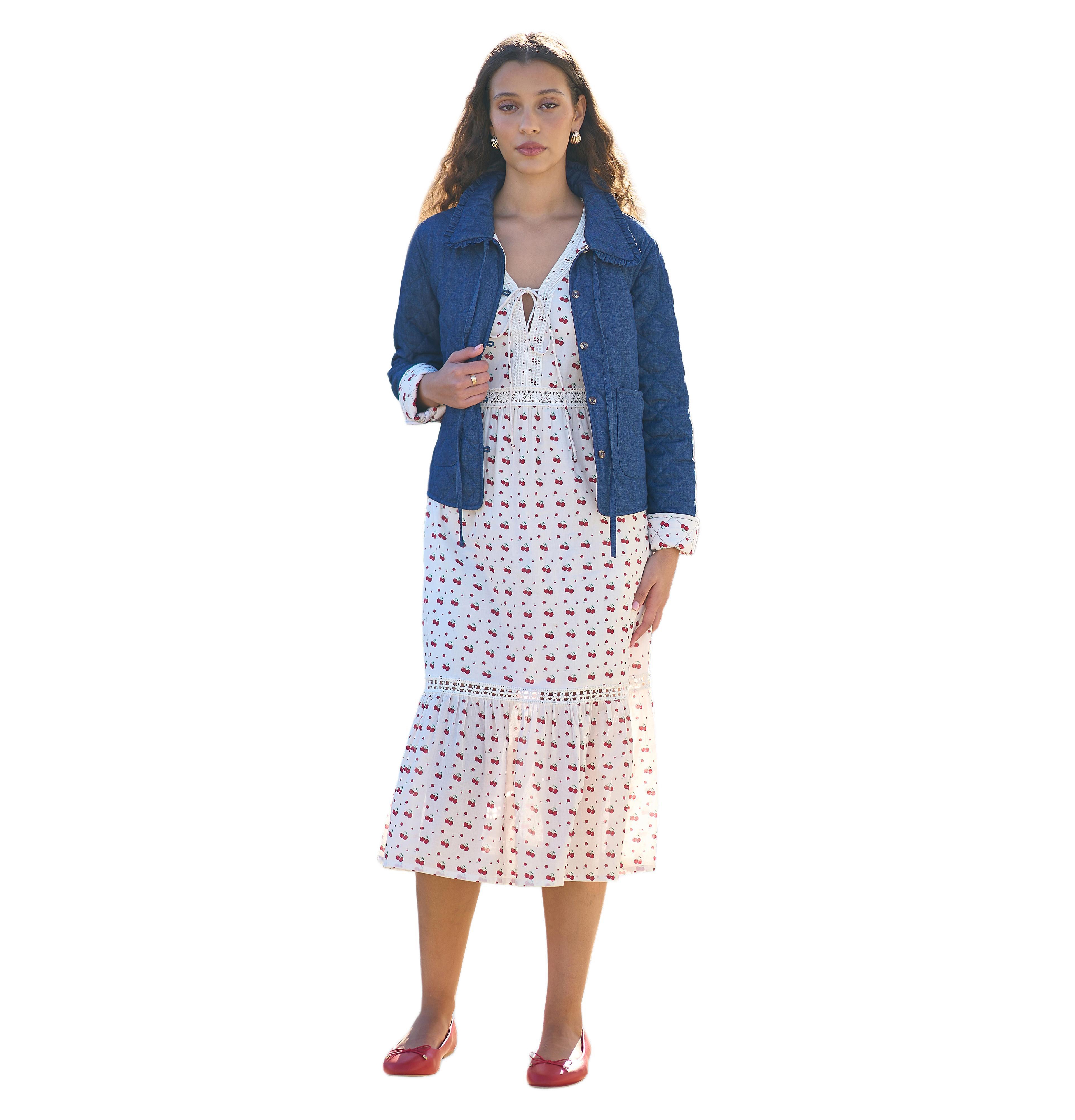 Yumi Women's Chambray Quilted Jacket