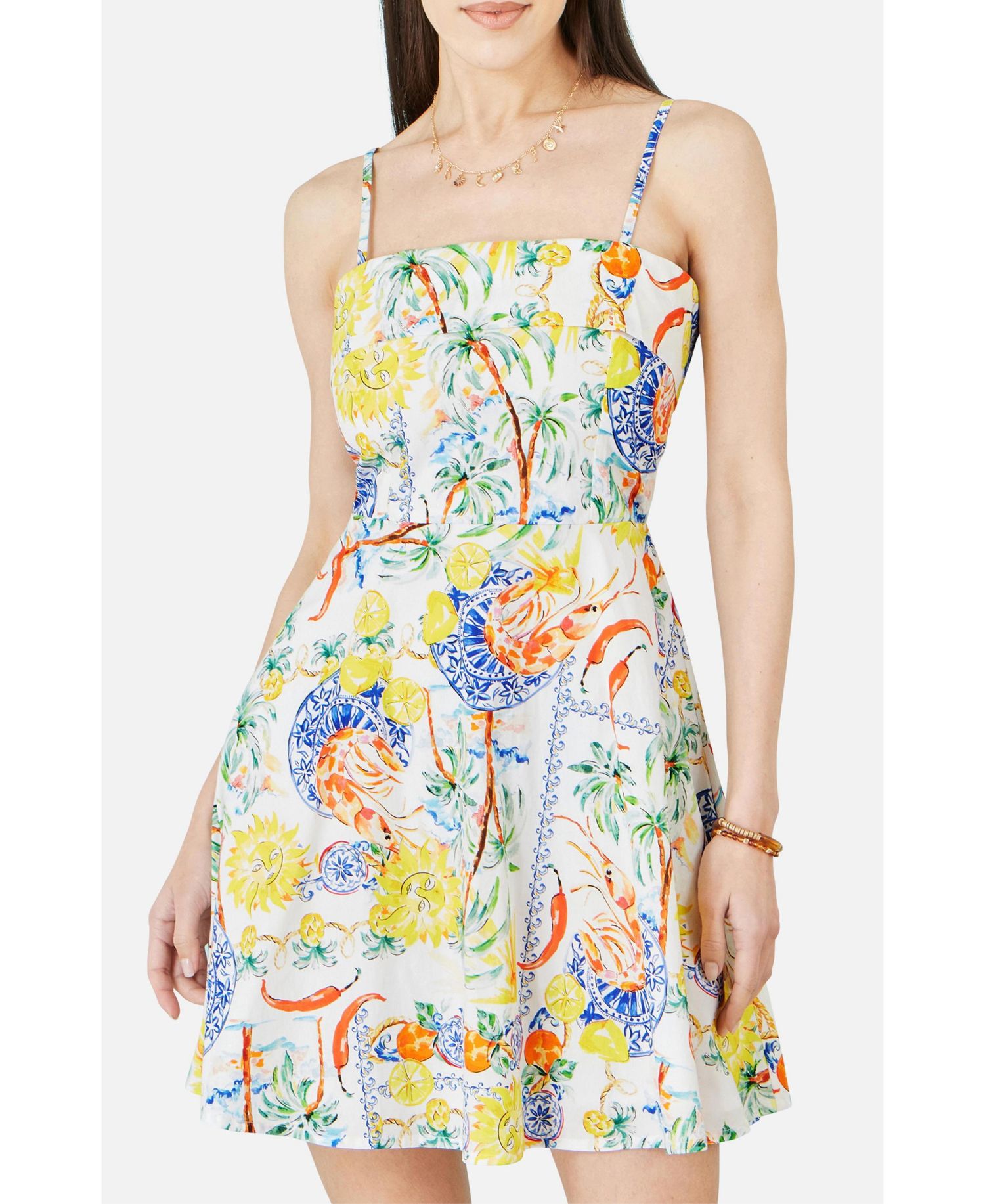 Women's Print Cotton Mini Sun Dress