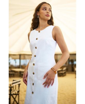 Women's Viscose Button Detail Shift Dress