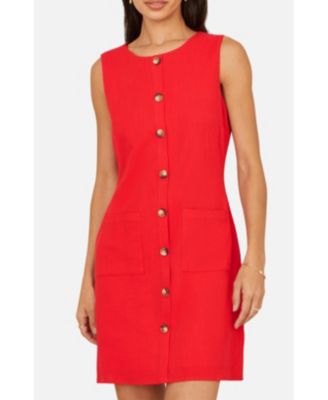 Women's Viscose Button Detail Shift Dress