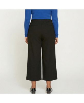 Women's Plus Size Wide Leg Stripe Ponte Pant