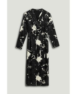 Women's Printed Wrap Maxi Dress
