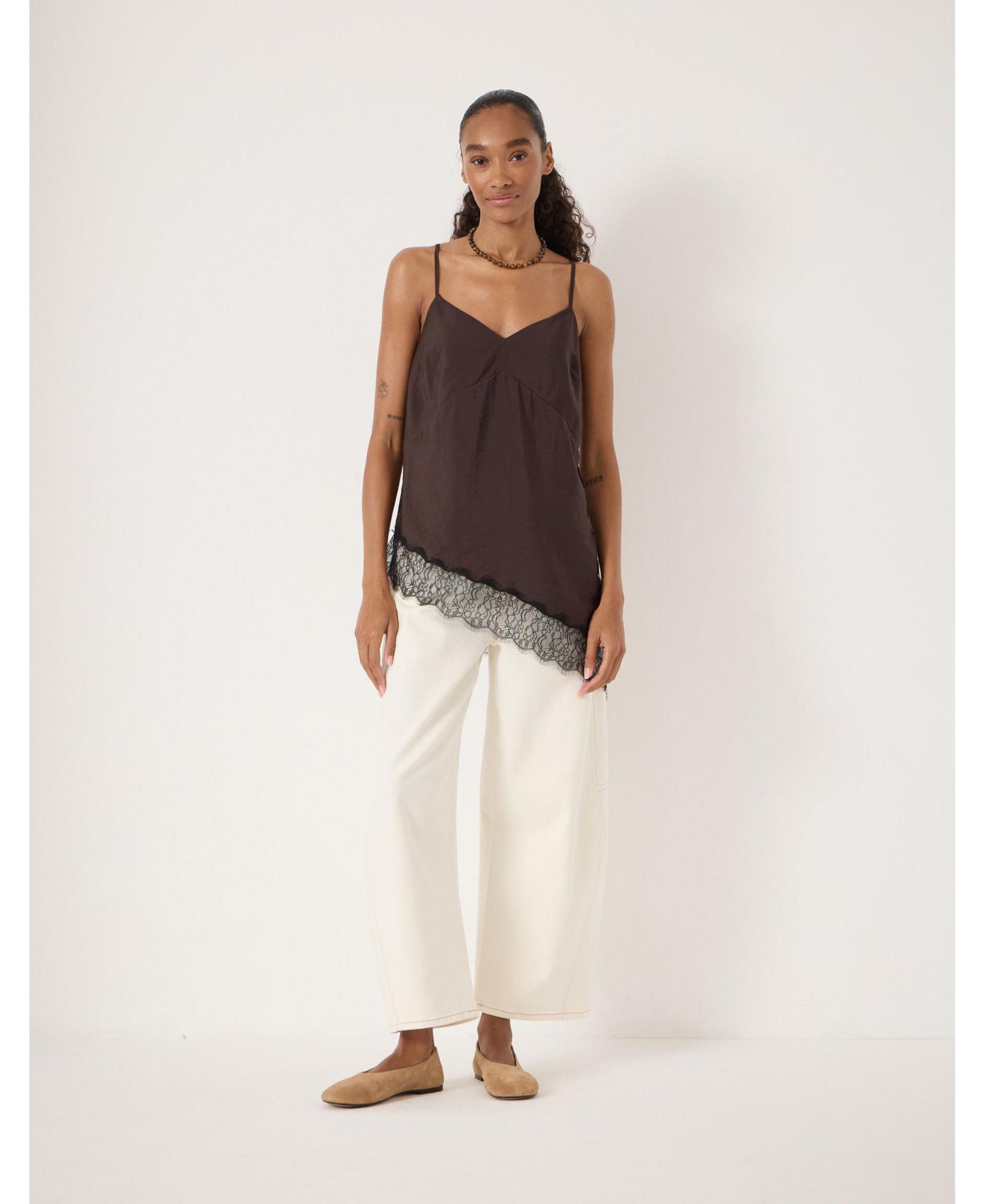 Women's Marnie Asymmetric Lace Trim Cami Top