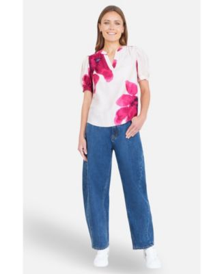 Women's Watercolour Viscose Floral Top