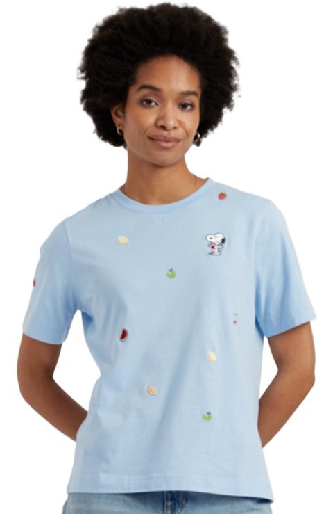 Женская футболка Chinti & Parker Cotton Snoopy Fruit, цвет: Светлый синий