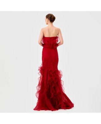 Women's Zita Strapless Ruffle Gown