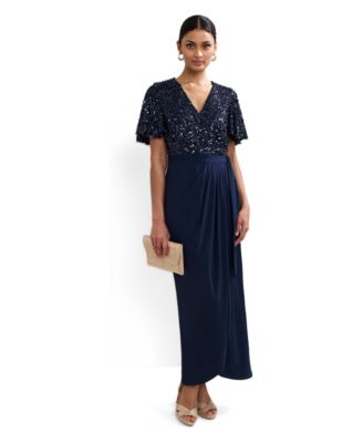Women's Janessa Sequin Wrap Maxi Dress