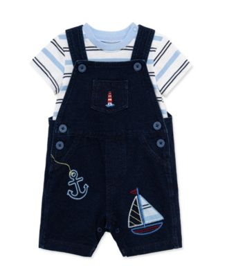Baby Boys' Nautical Theme Shortall and Striped T-Shirt, 2-Piece Set