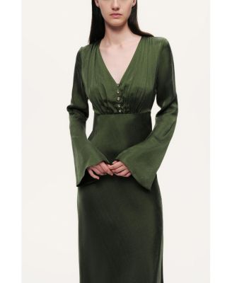 Women's Crystal-Button V-Neck Maxi Dress