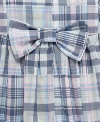 Baby Girls' Plaid Pattern Bodysuit and Headband, 2-Piece Set