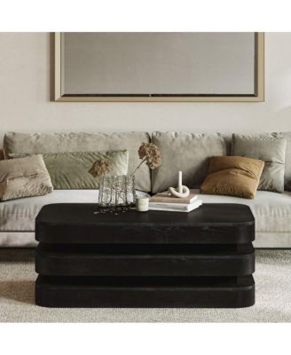 Mid-Century Modern Floating Sculpture Layered Coffee Table with Caster Wheels