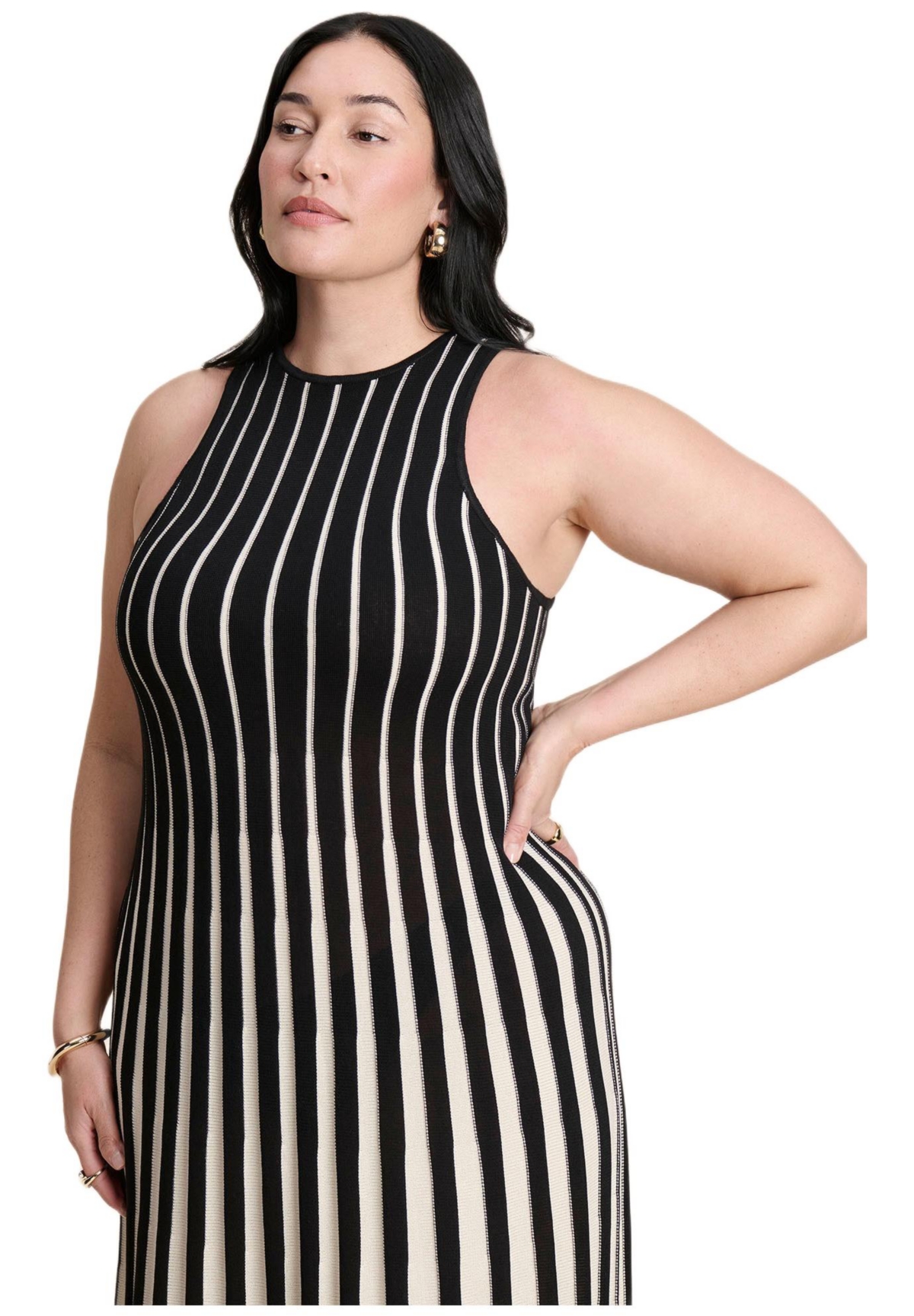 Eloquii Women's Two Tone Sweater Dress