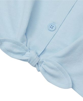 Girls Slouchy Button Front Terry Knit Top