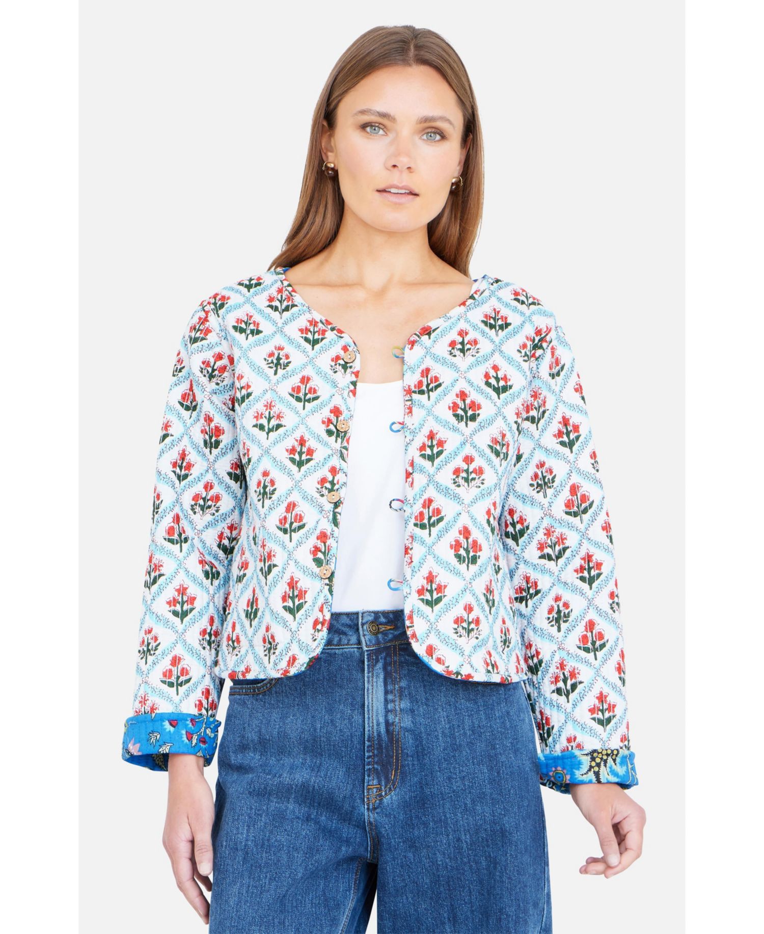 Women's Boho Cotton Reversible Quilted Jacket