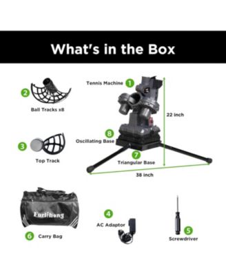 Tennis Ball Machine with Stable Triangular Iron Base and Adjustable Speed Oscillating Function with Carrying Bag for All Skill Levels