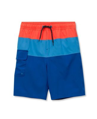 Lands End Toddler Chlorine Resistant Colorblock Hydroliner Board Swim Trunks - Blueorange pop colorblock 34$