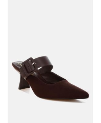 Womens Onagra Microfiber Pointy Slip-On Mules