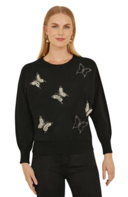 Women's Sequin Butterfly Jumper