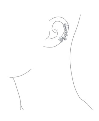 Multi Skull Heads Cartilage Left Ear Cuff Clip Wrap Unisex Crystal Crawler Climber Lobe Helix Earring Stainless Steel