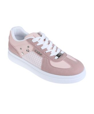 Women's Sneaker with bebe Hardware, Novelty Charms, Heart Print
