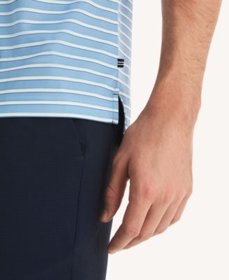 Men's Short-Sleeve Stripe Print Golf Polo Shirt