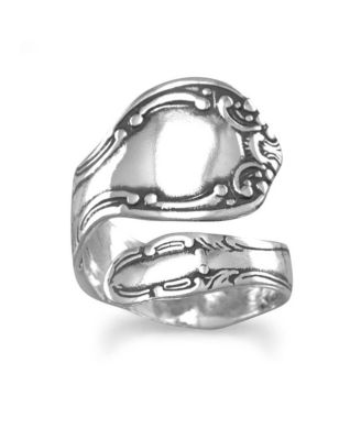 925 Sterling Oxidized Boho Adjustable Wrap Spoon Ring