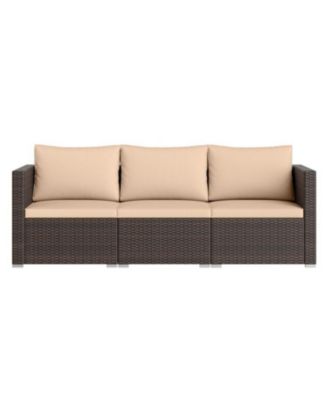 3-Piece Patio Sectional Sofa Set with Plush Seat Cushions