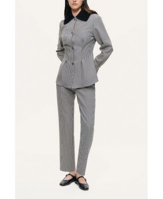 Women's Corset-Back Checked Sculpted Shirt