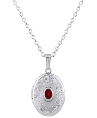 Citrine (3/8 ct. t.w.) Locket Pendant Necklace in Sterling Silver (Also Available in Muti-Stones)