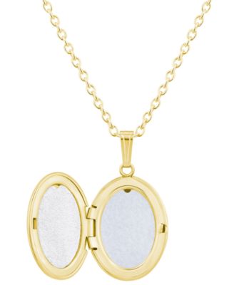 Created Sapphire (5/8 ct. t.w.) Locket Pendant Necklace in 14k Yellow Gold-Plated Sterling Silver (Also Available in Multi-Stones)