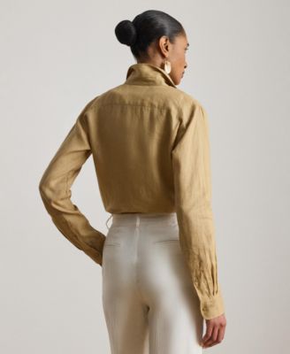 Women's Point Collar Button Placket Shirt